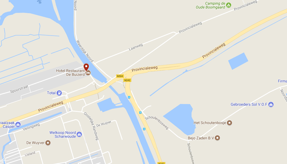 Kaart met de locatie van Hotel Restaurant De Buizerd